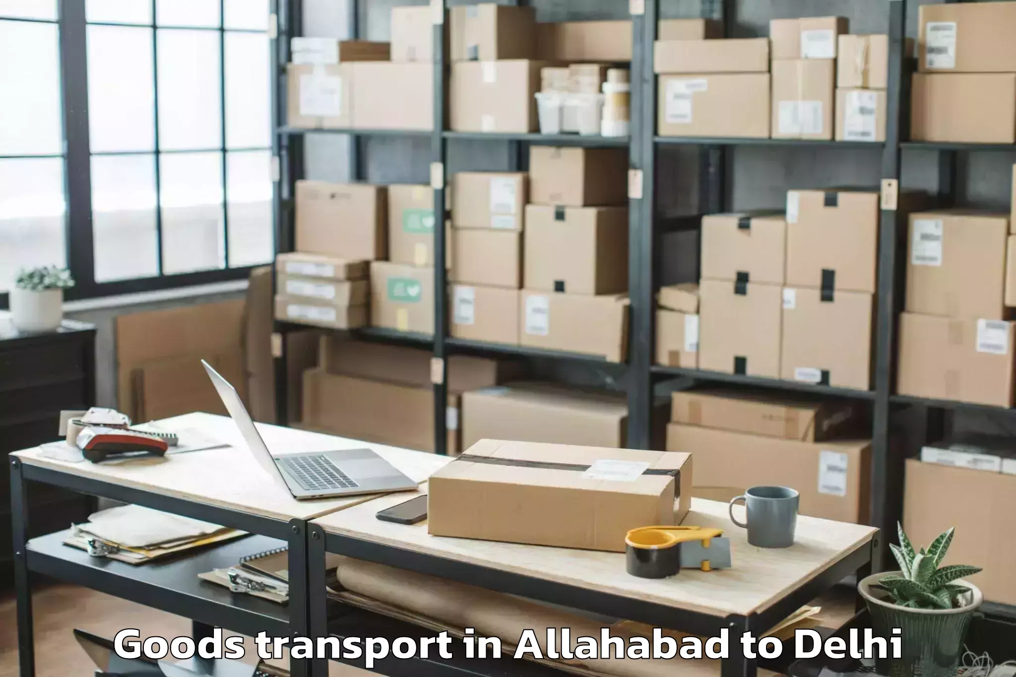 Reliable Allahabad to Ambience Mall Rohini Goods Transport